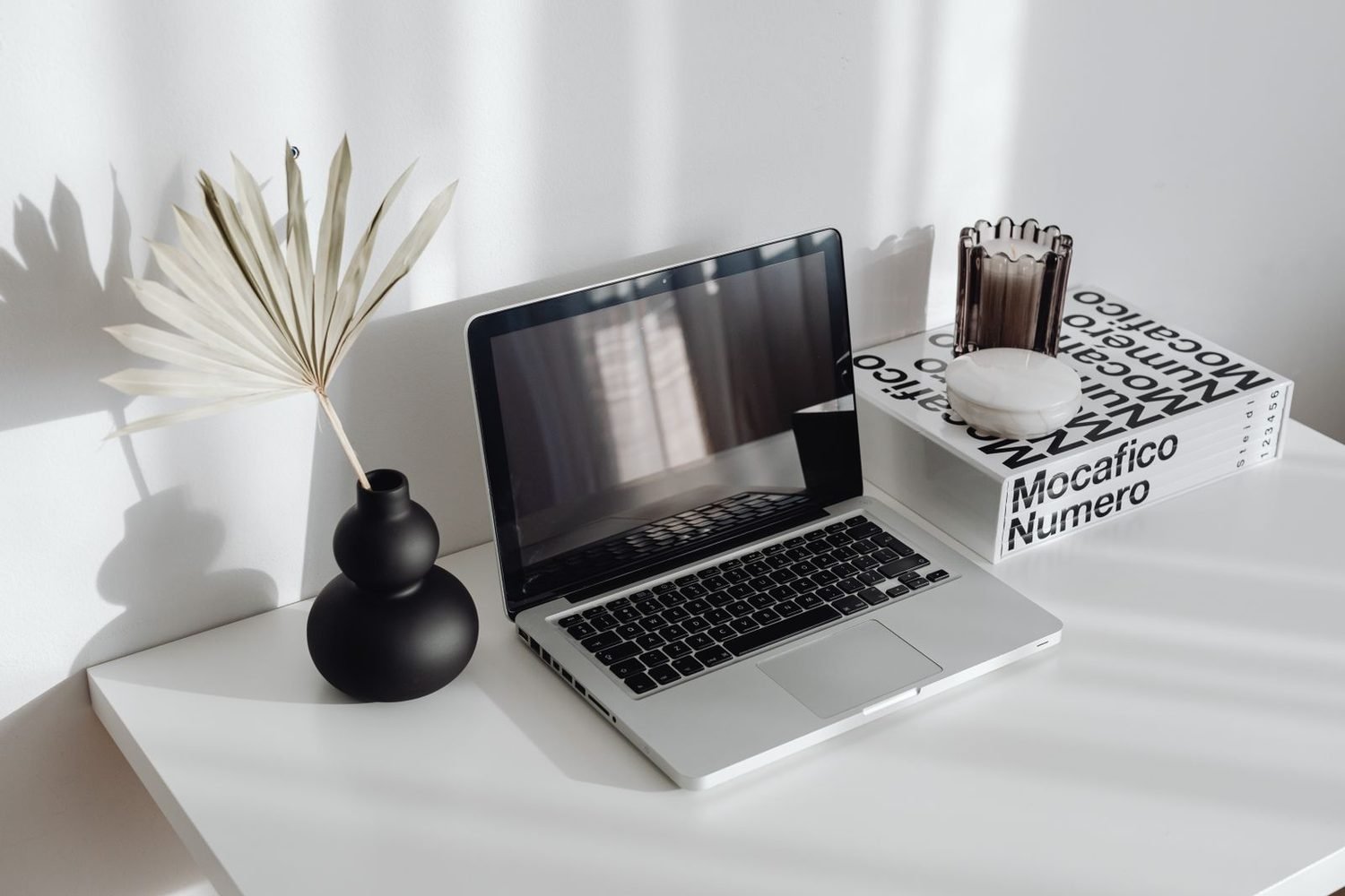 Spotless, organized desk after professional office cleaning